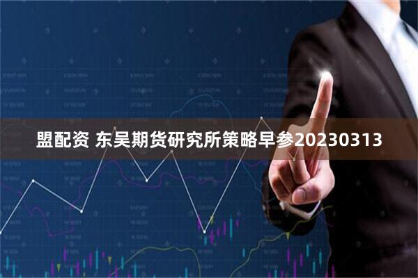 盟配资 东吴期货研究所策略早参20230313