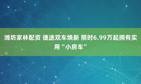 潍坊家林配资 捷途双车焕新 限时6.99万起拥有实用“小房车”